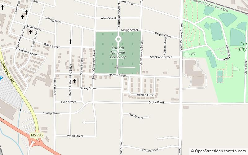 Corinth National Cemetery location map