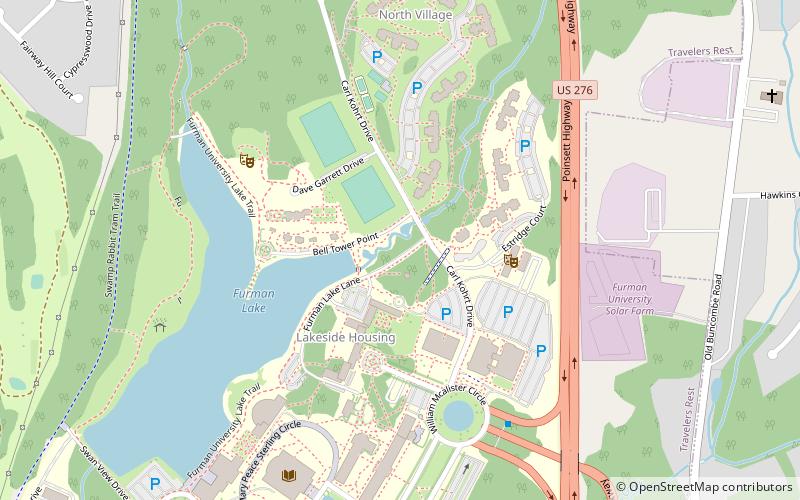 Furman University Asian Garden location map
