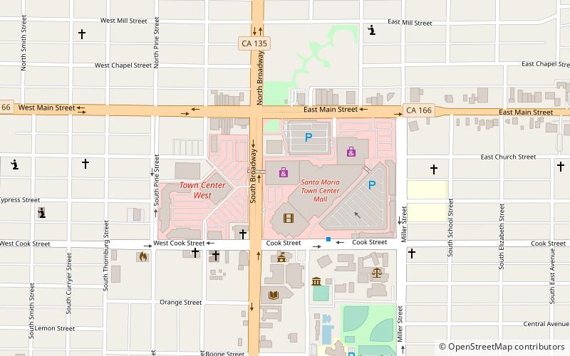 santa maria town center location map
