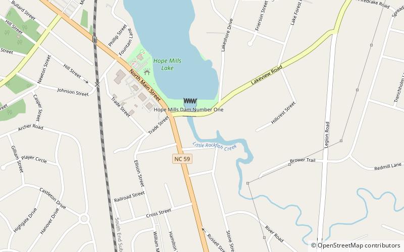 Hope Mills Dam location map