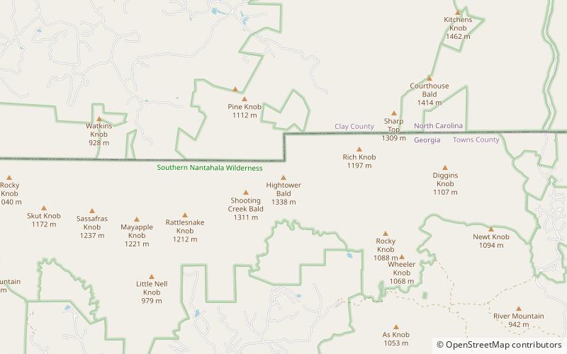 Hightower Bald location map