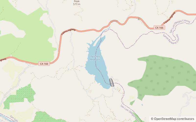 Twitchell Reservoir location map