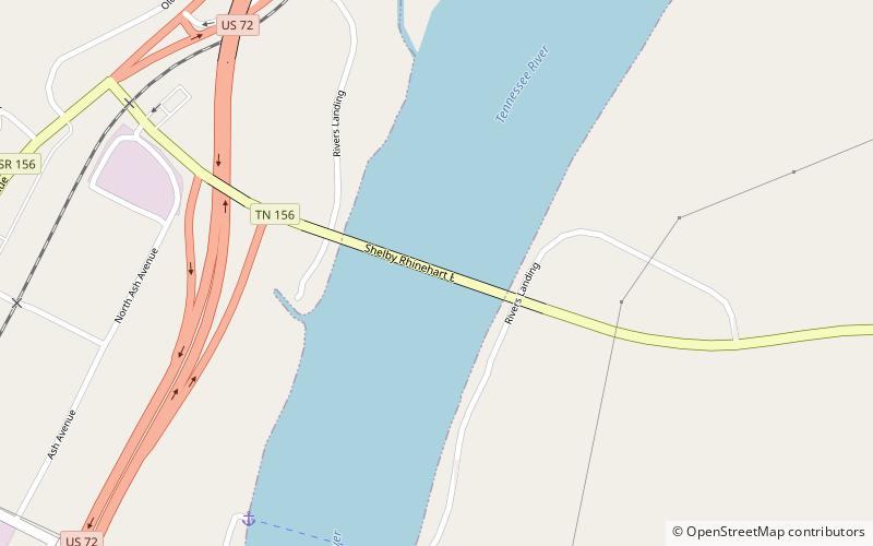 Shelby Rhinehart Bridge location map