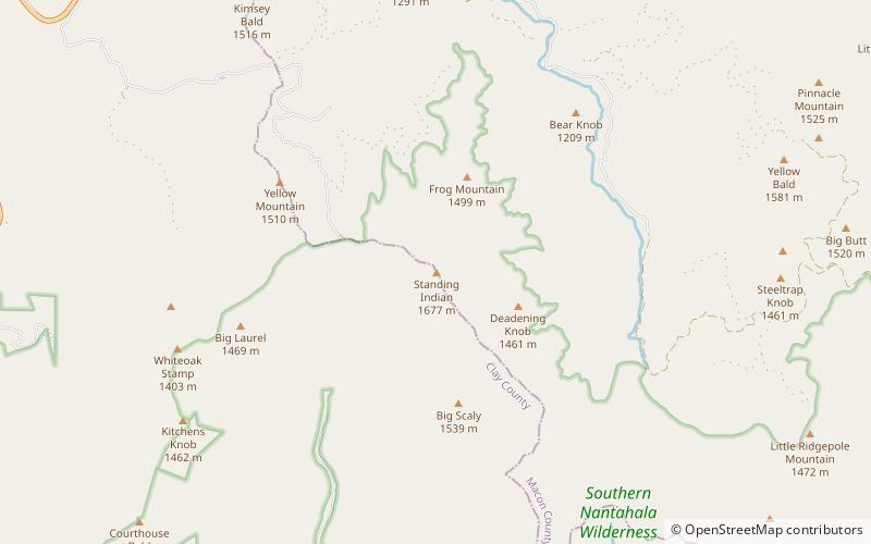 Standing Indian Mountain location map