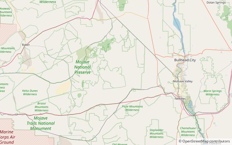 hackberry mountain mojave national preserve location map