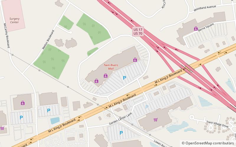 New Bern Mall location map
