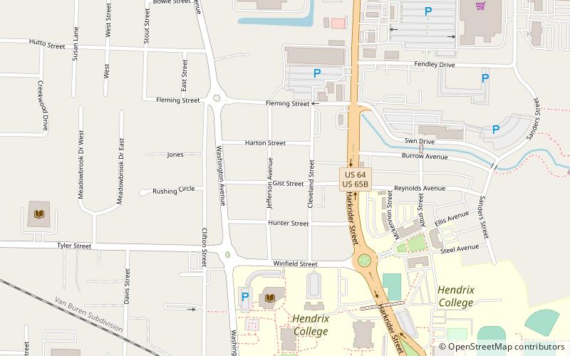 Hendrix College Addition Neighborhood Historic District location map