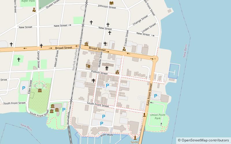 New Bern Municipal Building location map