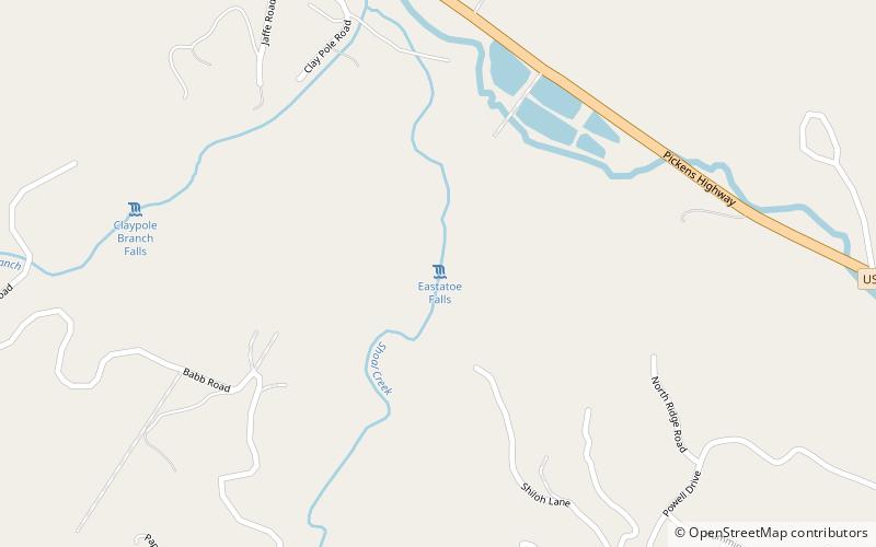 Eastatoe Falls location map