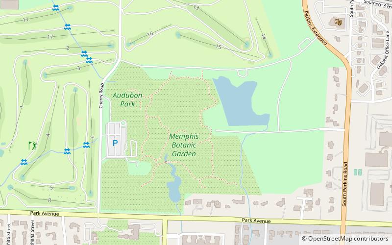 Jardín botánico de Memphis location map