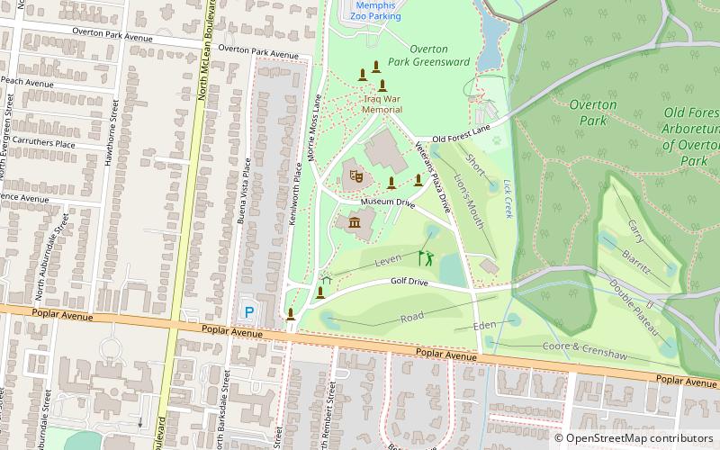 Memphis Brooks Museum of Art location map