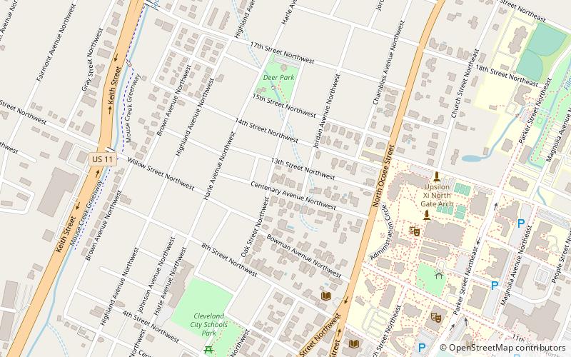Centenary Avenue Historic District location map