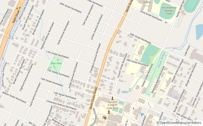 Ocoee Street Historic District location map
