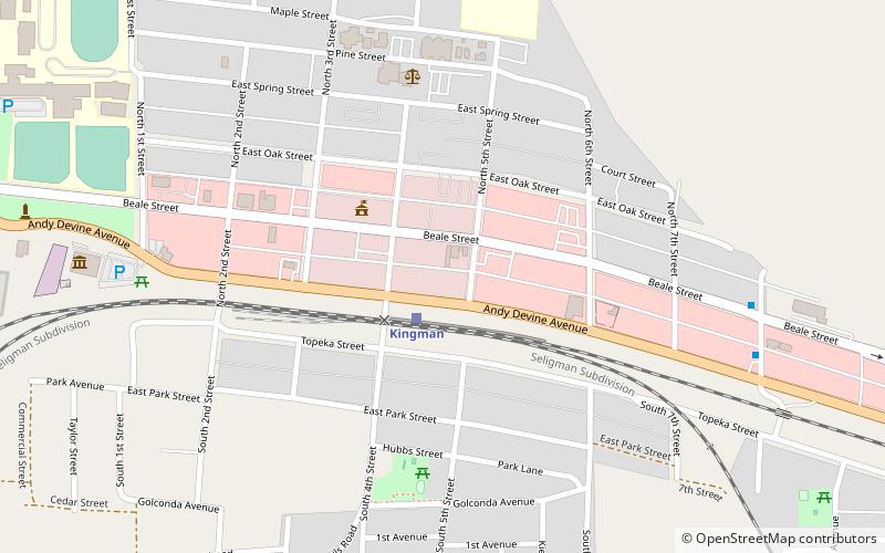 Kingman Commercial Historic District location map