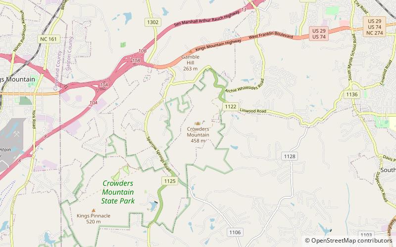 Crowders Mountain location map