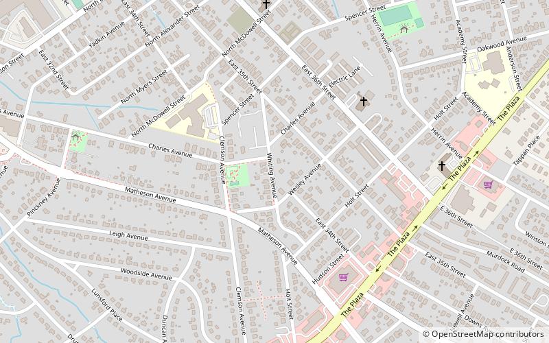 Old North Charlotte location map