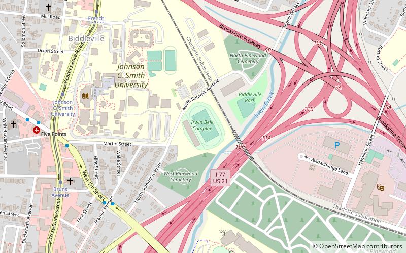 Irwin Belk Complex location map