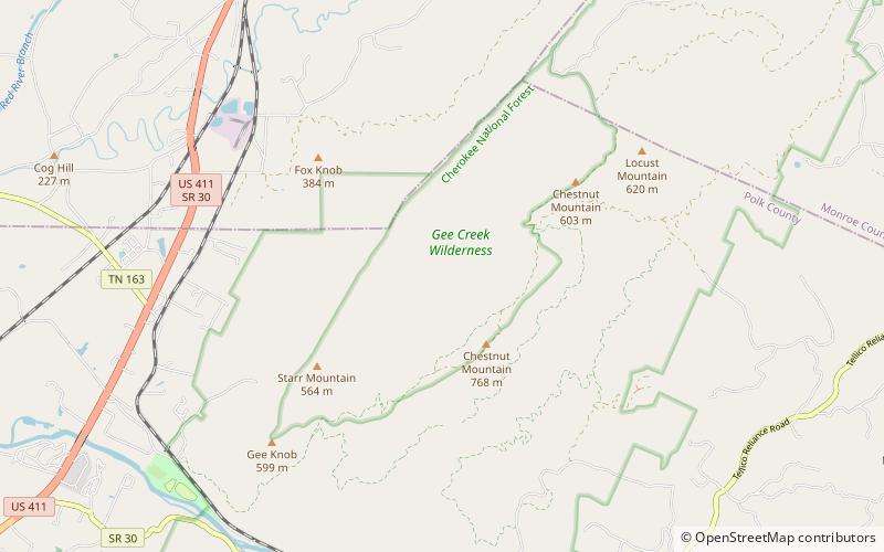 Gee Creek Wilderness location map
