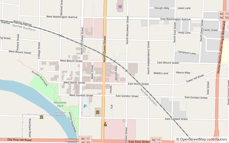 atlantic and north carolina railroad freight depot kinston location map