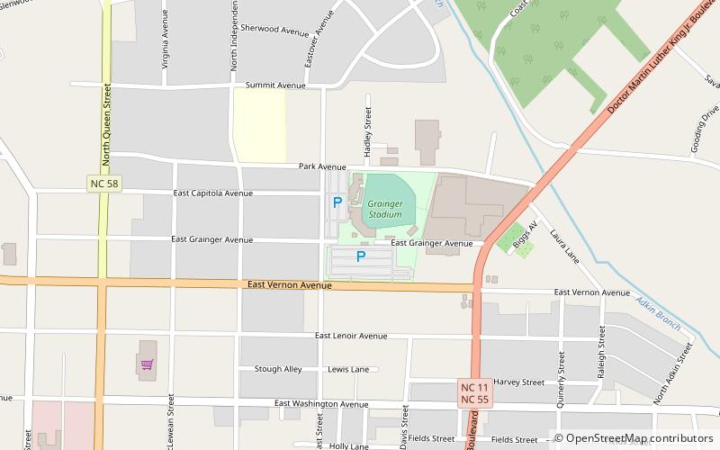 Grainger Stadium location map
