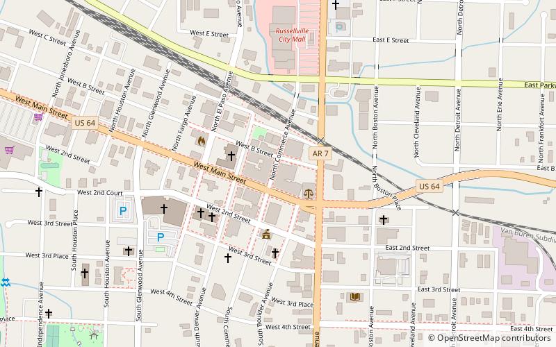 Russellville Downtown Historic District location map