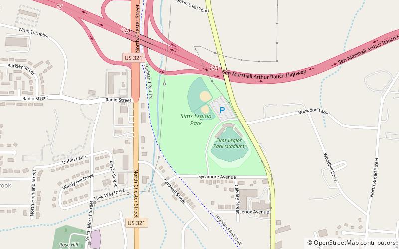 sims legion park gastonia location map