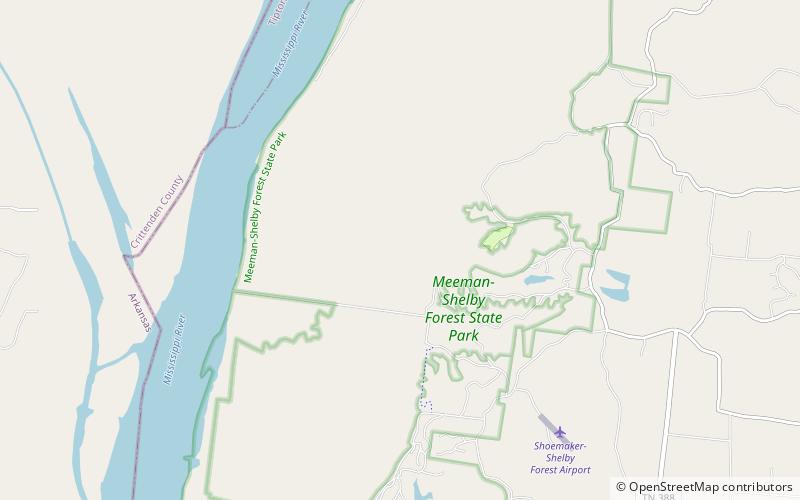 Parc d'État de Meeman-Shelby Forest location map