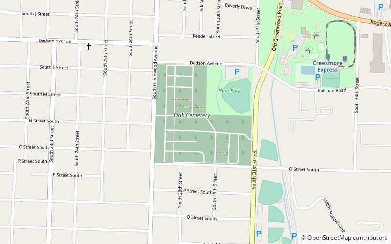 Oak Cemetery location map
