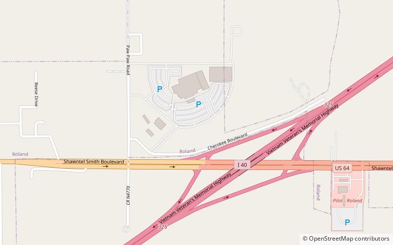 Cherokee Casino Roland location map