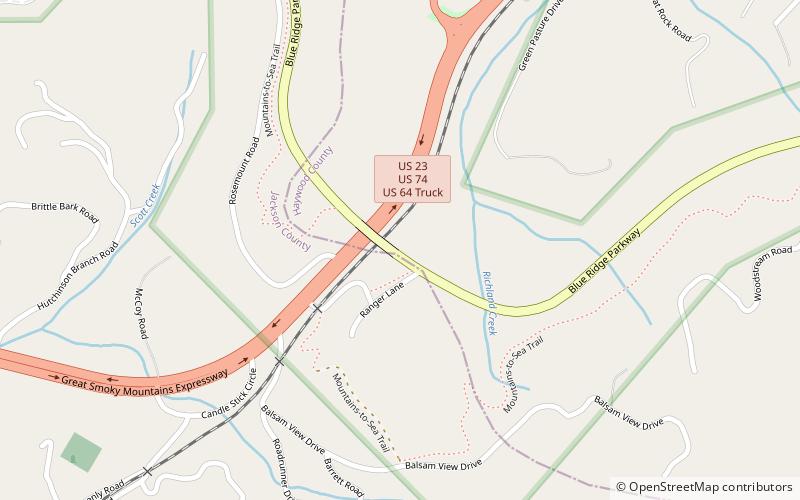 balsam gap three ridges wilderness location map