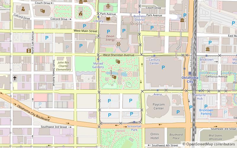 Myriad Botanical Gardens location map