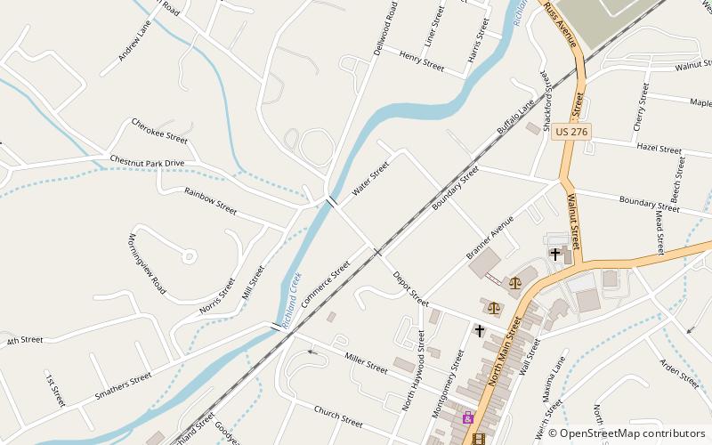 Waynesville Main Street Historic District location map