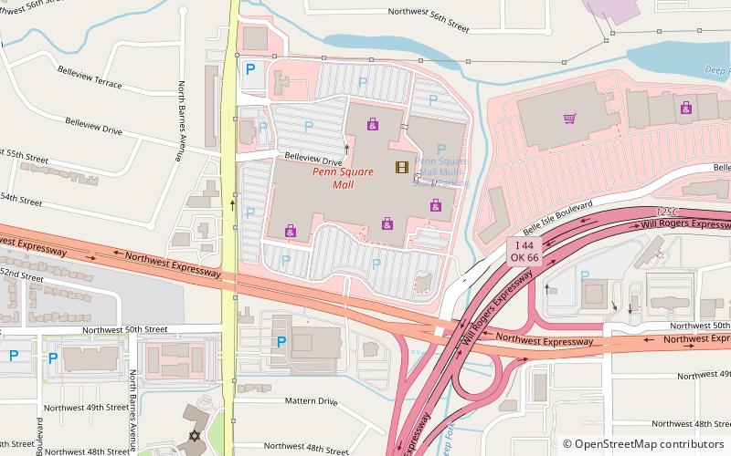 Penn Square Mall location map
