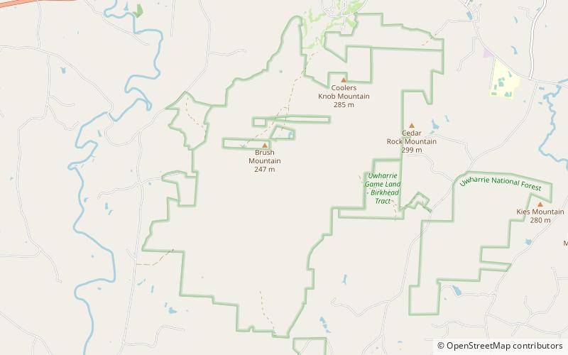 birkhead mountains wilderness foret nationale duwharrie location map