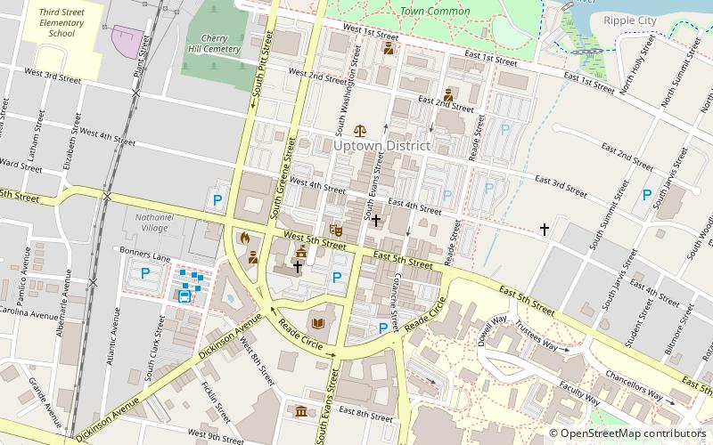 Greenville Commercial Historic District location map
