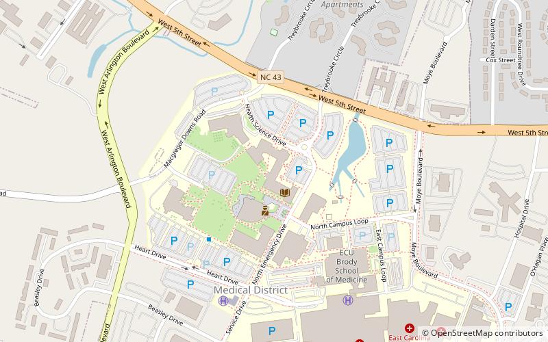 East Carolina University College of Allied Health Sciences location map