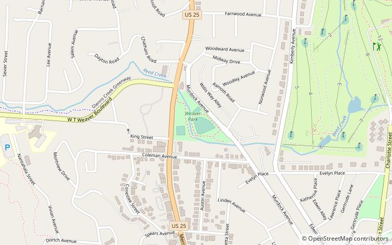 weaver park asheville location map