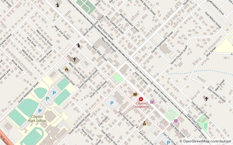 Clayton Elementary School and Auditorium location map