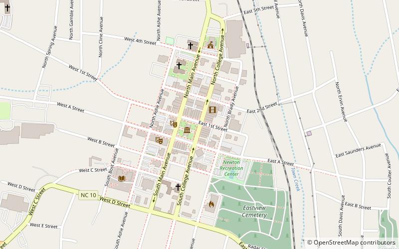 Newton Downtown Historic District location map