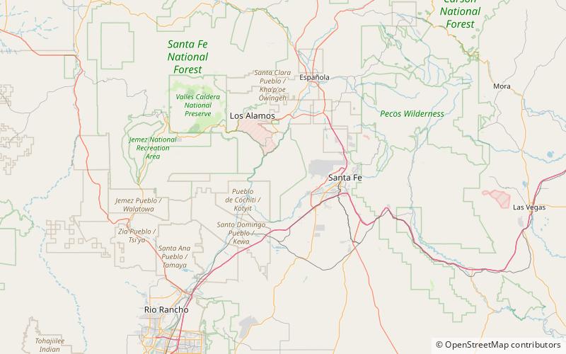 caja del rio bosque nacional de santa fe location map