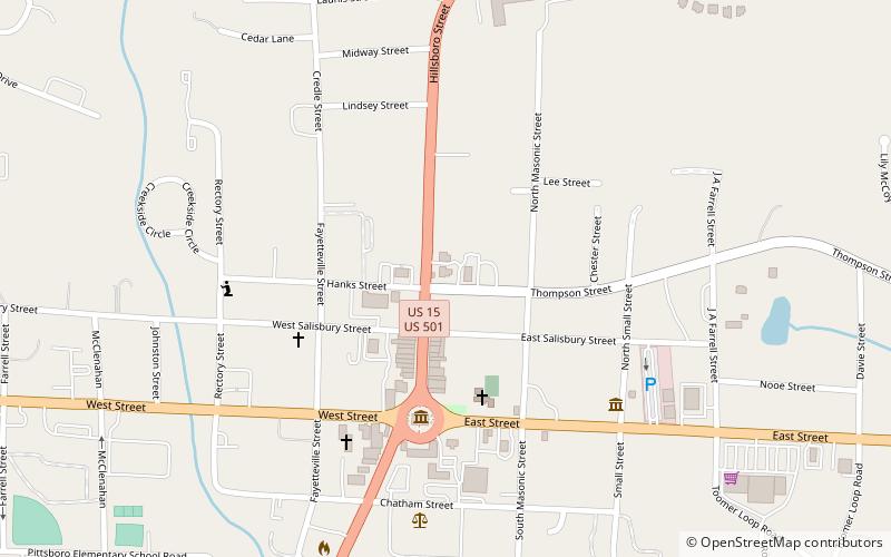 Pittsboro Historic District location map