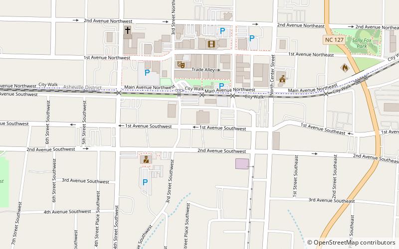 Hickory Southwest Downtown Historic District location map