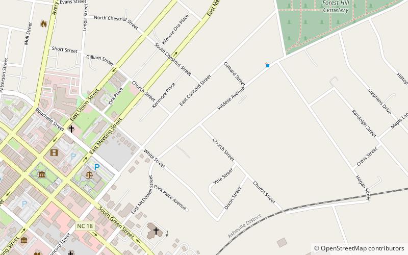 White Street–Valdese Avenue Historic District location map