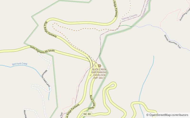 Buck Creek Gap location map