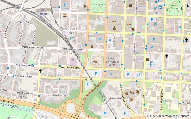 Red Hat Amphitheater location map