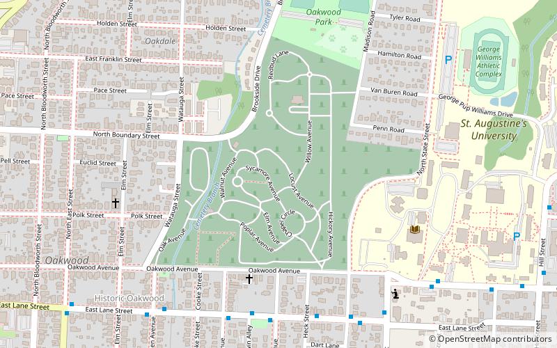 Historic Oakwood Cemetery location map