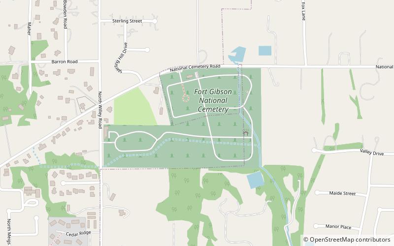 Fort Gibson National Cemetery location map