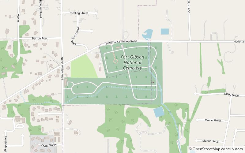 Cimetière national de fort Gibson location map