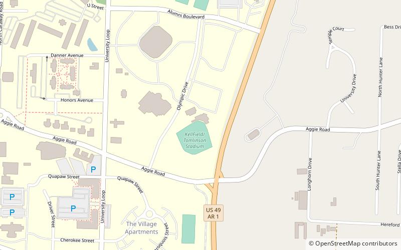 tomlinson stadium kell field jonesboro location map