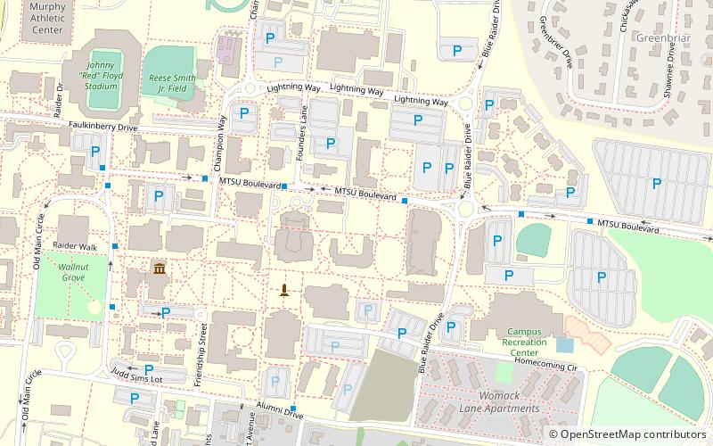 Université d'État de Middle Tennessee location map